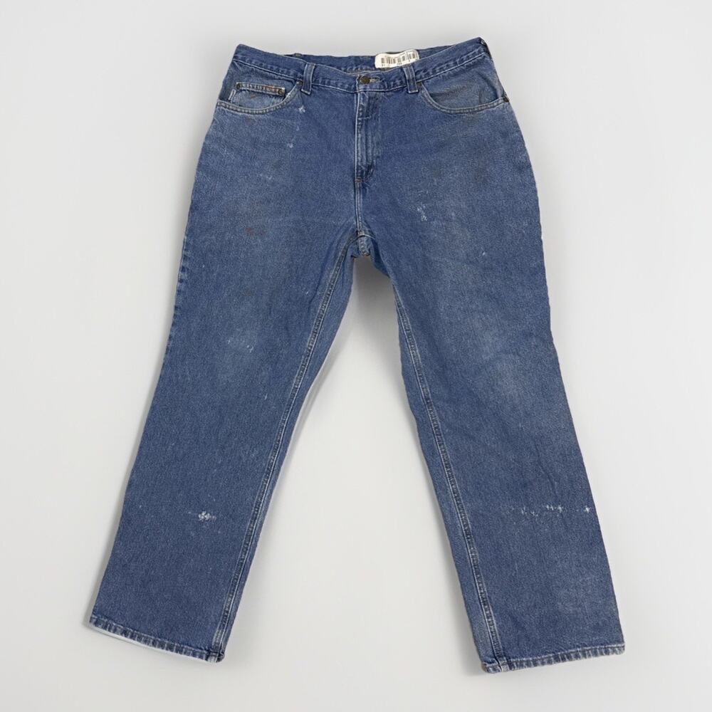 Carhartt Relaxed Fit Jeans 36x30 Blue Denim Workwear Distressed Pants